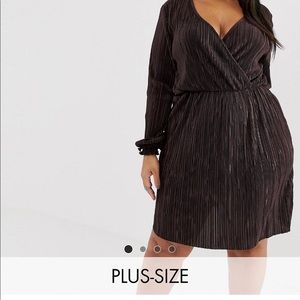 Asos Plisse plus size mini dress